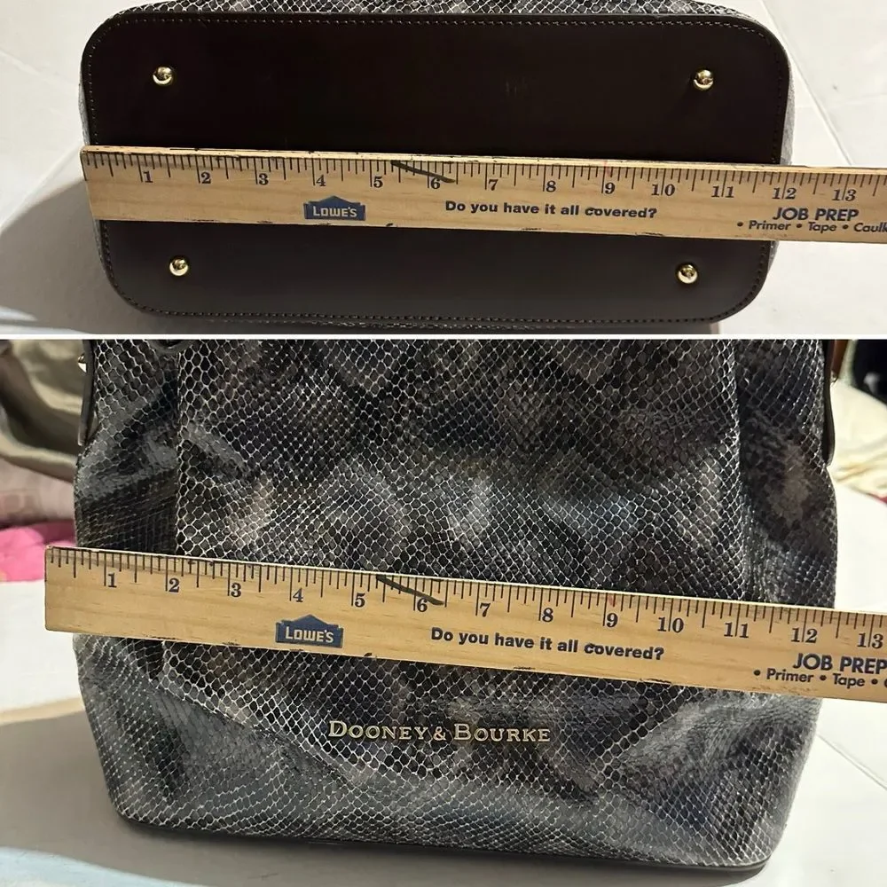 Dooney & Bourke City Python Barlow Purse Satchel w Shoulder Strap & Dust Bag